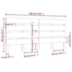 Vidaxl Čelo postele 180 x 3 x 80 cm masivní borovice