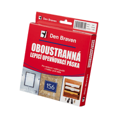 Den Braven Oboustranně lepicí upevňovací páska v krabičce 25 mm × 1 mm, délka 10 m bílá