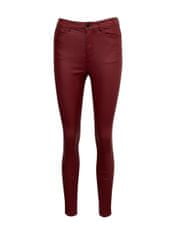 Orsay Vínové dámské koženkové kalhoty 38