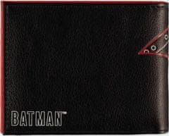 CurePink Otevírací peněženka DC Comics|Batman: Logo (9 x 10 x 2 cm) černý polyuretan - polyester