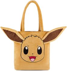 CurePink Taška na rameno Pokémon: Eevee (objem 13 litrů|35 x 37 x 10 cm) hnědý polyester