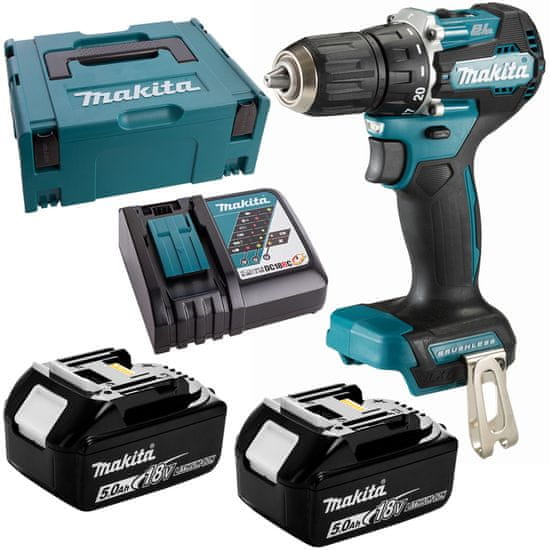 Makita Akumulátorový šroubovák 18V, 40Nm, 2 rychlosti 2x5Ah LXT XPT DDF487RTJ