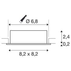 SLV BIG WHITE (SLV) NEW TRIA 68 stropní vestavné svítidlo, čtvercové, max. 10W GU10, černá 1007372