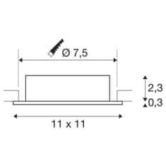 SLV BIG WHITE (SLV) NEW TRIA 75 XL stropní vestavné svítidlo, čtvercové, max. 10W, GU10, bílá 1007627