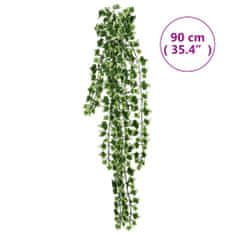 Petromila Umělé závěsné rostliny 12 ks 339 listů 90 cm zelené a bílé
