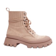 Dámské boty Trapper Lace-up Beige velikost 40