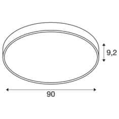 SLV BIG WHITE (SLV) MEDO 90 stropní nástavbové svítidlo, kulaté, 2700/3000/4000K, 79W, fáze, 110°, černá 1007325