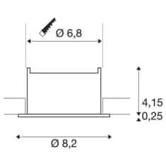 SLV BIG WHITE (SLV) NEW TRIA 68 kroužek pro vestavbu do stropu, prohloubený, D: 8,2 H: 4,4 cm, IP 20, bílá 1007453