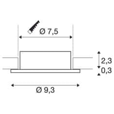 SLV BIG WHITE (SLV) NEW TRIA 75 kroužek pro vestavbu do stropu, D: 9.3 H: 2,6 cm, IP 20, hliník 1007351