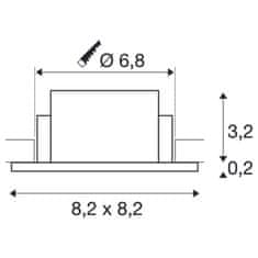 SLV BIG WHITE (SLV) NEW TRIA 68 kroužek pro vestavbu do stropu, D: 8,2 Š: 8,2 H: 3,4 cm, IP 65, bílá 1007348