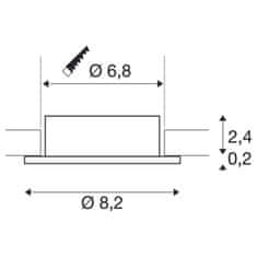 SLV BIG WHITE (SLV) NEW TRIA 68 kroužek pro vestavbu do stropu, D: 8,2 H: 2,6 cm, IP 20, hliník 1007335