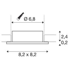 SLV BIG WHITE (SLV) NEW TRIA 68 kroužek pro vestavbu do stropu, D: 8,2 Š: 8,2 H: 2,6 cm, IP 20, černá 1007329