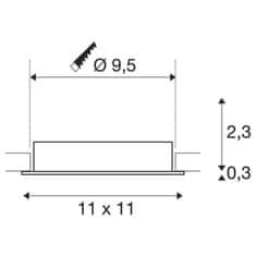 SLV BIG WHITE (SLV) NEW TRIA 95 kroužek pro vestavbu do stropu, D: 11 Š: 11 H: 2,6 cm, IP 20, bílá 1007448