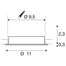 SLV BIG WHITE (SLV) NEW TRIA 95 kroužek pro vestavbu do stropu, D: 11 H: 2,6 cm, IP 20, černá 1007444