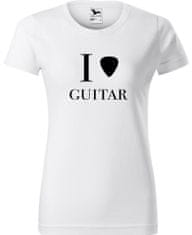 Hobbytriko Dámské tričko s kytarou - I love guitar Barva: Bílá (00), Velikost: M, Střih: dámský