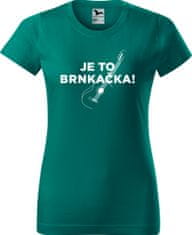 Hobbytriko Dámské tričko s kytarou - Je to brnkačka Barva: Emerald (19), Velikost: XL, Střih: dámský