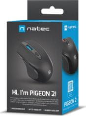 Natec Natec optická myš PIGEON 2/4 000 DPI/Kancelářská/Optická/4 000 DPI/Drátová USB/Černá