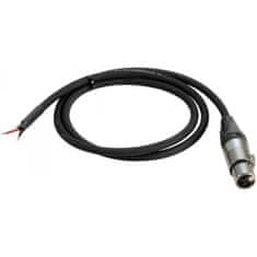 DMX kabel, XLR Neutrik 3pin (F), 1 m, černý