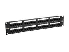 Solarix 19" Patch panel 48 x RJ45 CAT5E UTP 150 MHz černý 2U, SX48-5E-UTP-BK