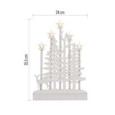Emos Dřevěná LED dekorace Fores s časovačem 35,5 cm teplá bílá