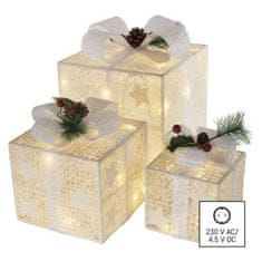 Emos LED dárky s ozdobou Gift teplá bílá