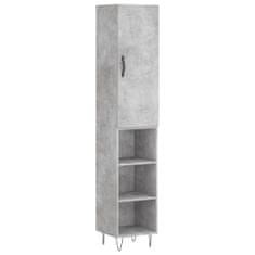 Vidaxl Skříň highboard betonově šedá 34,5x34x180 cm kompozitní dřevo