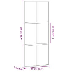 Vidaxl Posuvné dveře bílé 90 x 205 cm tvrzené sklo a hliník