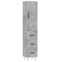 Vidaxl Skříň highboard betonově šedá 34,5x34x180 cm kompozitní dřevo