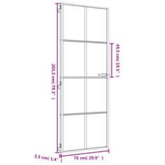 Vidaxl Interiérové dveře úzké zlaté 76x201,5 cm tvrzené sklo a hliník