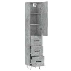 Vidaxl Skříň highboard betonově šedá 34,5x34x180 cm kompozitní dřevo