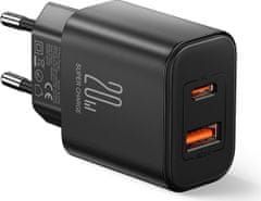 JOYROOM TCF05 PD20W TypeC+USB Fast Charger EU Plug Black CE/FCC/RoHS Certified