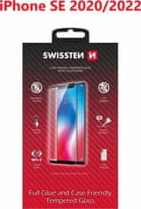 SWISSTEN Sklo full glue, color frame, case friendly pro se 2020/se 2022 černé