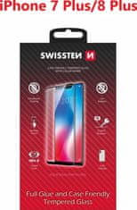 SWISSTEN Sklo full glue, color frame, case friendly pro 7 plus/8 plus bílé