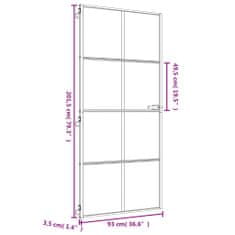 Vidaxl Interiérové dveře úzké zlaté 93x201,5 cm tvrzené sklo a hliník