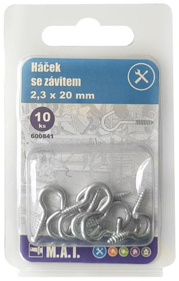 M.A.T. Group Háček se závitem 40x2,8mm Zn (10ks)