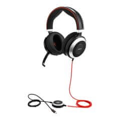 Jabra Evolve 80/Stereo/Jack/Drát/MS/Černá-stříbrná