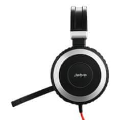 Jabra Evolve 80/Stereo/Jack/Drát/MS/Černá-stříbrná