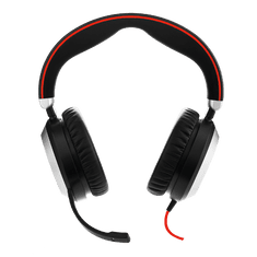 Jabra Evolve 80/Stereo/Jack/Drát/MS/Černá-stříbrná