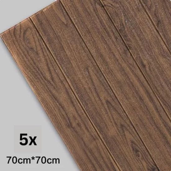 HOME & MARKER® Tapeta na zeď imitace dřeva, Samolepící tapeta, 3D Tapety na zeď (5 ks), 35x35cm | INSTAWOOD