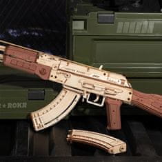 Robotime 3D Dřevěné mechanické puzzle Útočná puška AK-47