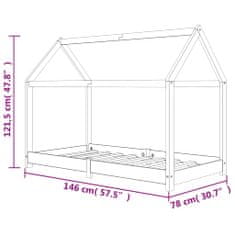 Vidaxl Rám dětské postele masivní borovice 70 x 140 cm