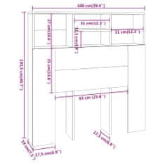 Vidaxl Čelo postele s úložným prostorem dub sonoma 100 x 19 x 103,5 cm