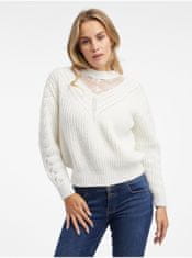 Orsay Krémový dámský svetr s krajkou XS