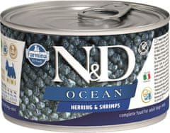 Farmina N&D dog OCEAN herring & shrimps konzerva pro psy 140 g