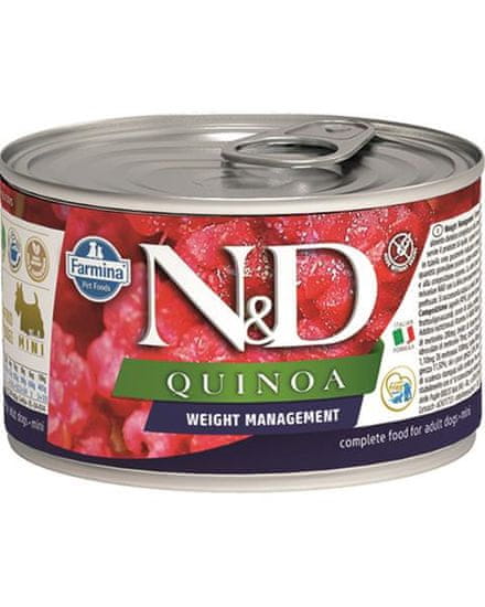 Farmina N&D dog QUINOA weight management konzerva pro psy 140 g