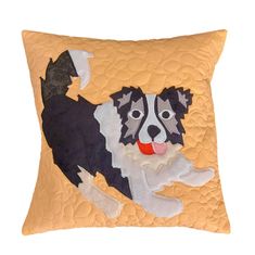 Handy Pets Patchwork - Povlak na dětský polštářek - Border kolie - broskvová 42 x 42 cm