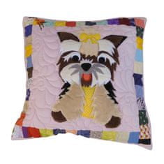 Handy Pets Patchwork - Povlak na dětský polštářek - Jorkšírský teriér - Doty 44 x 44 cm