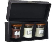 Woodwick Dárková sada: Woody set 3x maláVonná svíčka s dřeveným knotem 3x 85 g