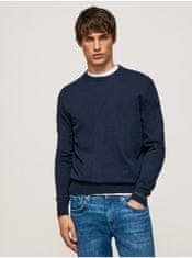 Pepe Jeans Modrý pánský svetr s příměsí vlny Pepe Jeans Andre Crew Neck XXL