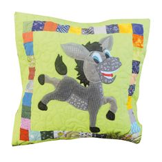 Handy Pets Patchwork - Povlak na dětský polštářek - Oslík Hopík 44 x 44 cm